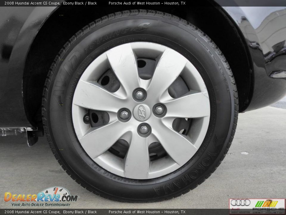 2008 Hyundai Accent GS Coupe Ebony Black / Black Photo #24