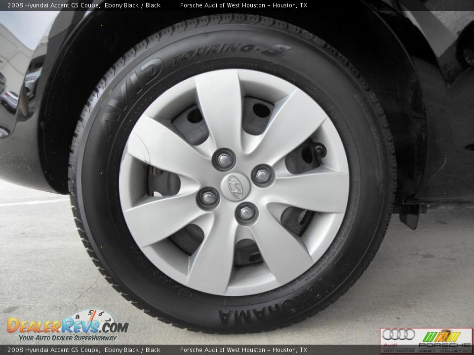 2008 Hyundai Accent GS Coupe Ebony Black / Black Photo #25