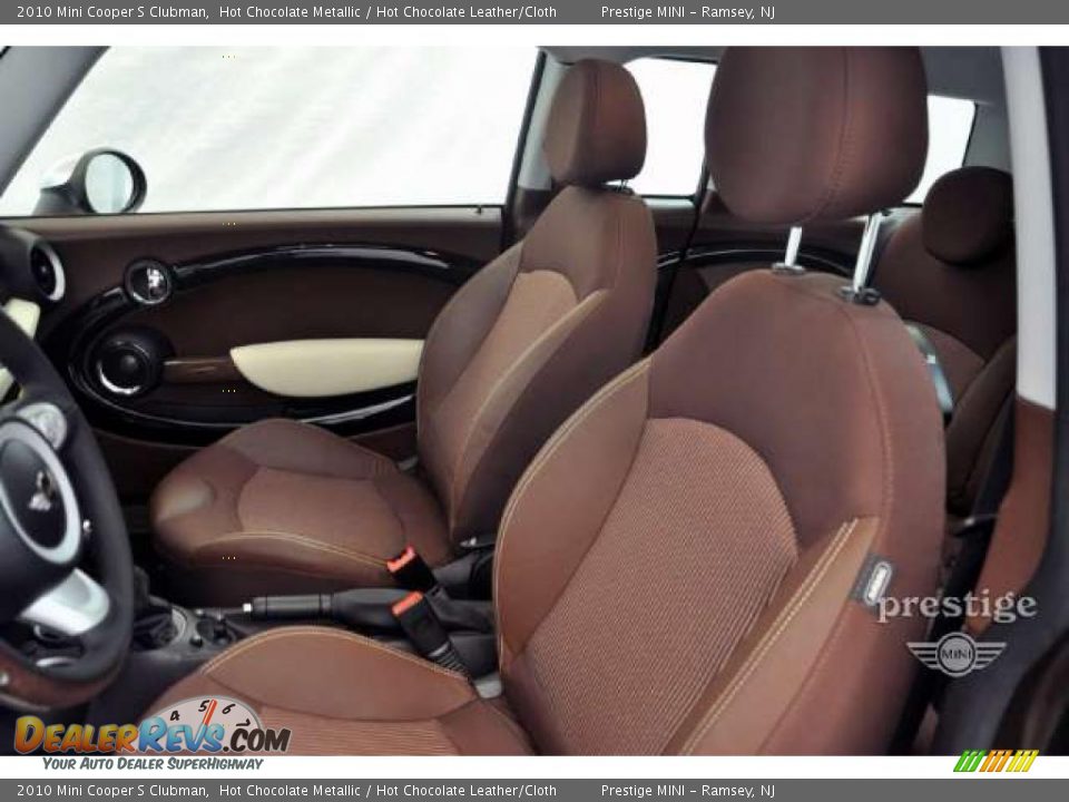 Hot Chocolate Leather/Cloth Interior - 2010 Mini Cooper S Clubman Photo #11