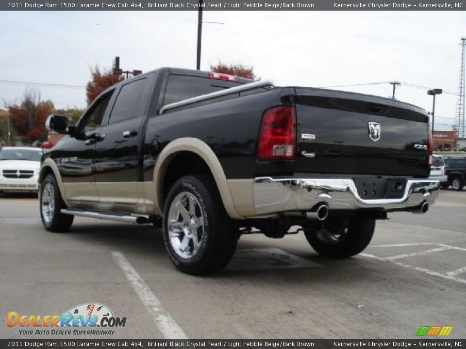 2011 Dodge Ram 1500 Laramie Crew Cab 4x4 Brilliant Black Crystal Pearl / Light Pebble Beige/Bark Brown Photo #5