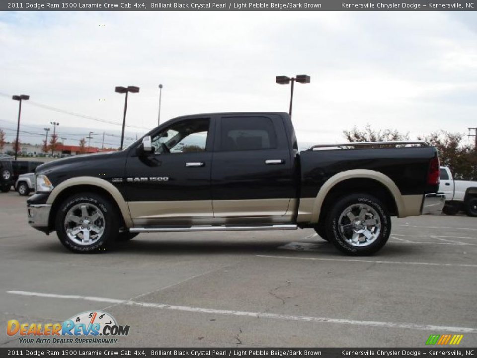 2011 Dodge Ram 1500 Laramie Crew Cab 4x4 Brilliant Black Crystal Pearl / Light Pebble Beige/Bark Brown Photo #6