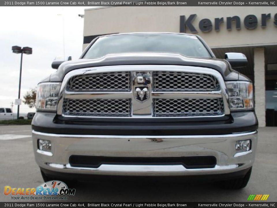 2011 Dodge Ram 1500 Laramie Crew Cab 4x4 Brilliant Black Crystal Pearl / Light Pebble Beige/Bark Brown Photo #8