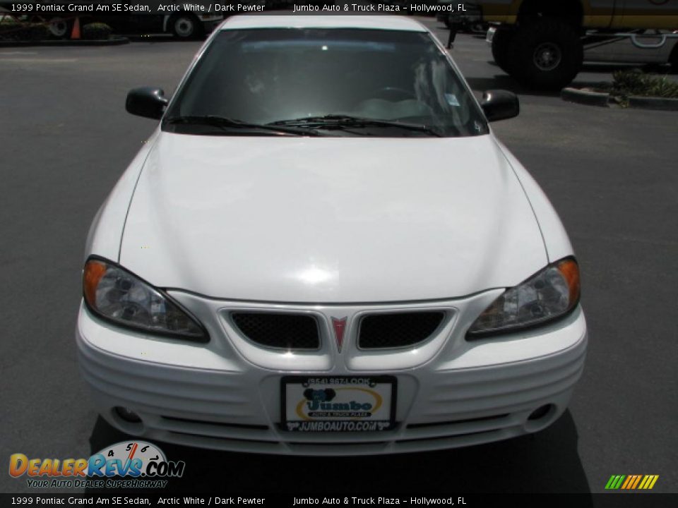 1999 Pontiac Grand Am SE Sedan Arctic White / Dark Pewter Photo #3