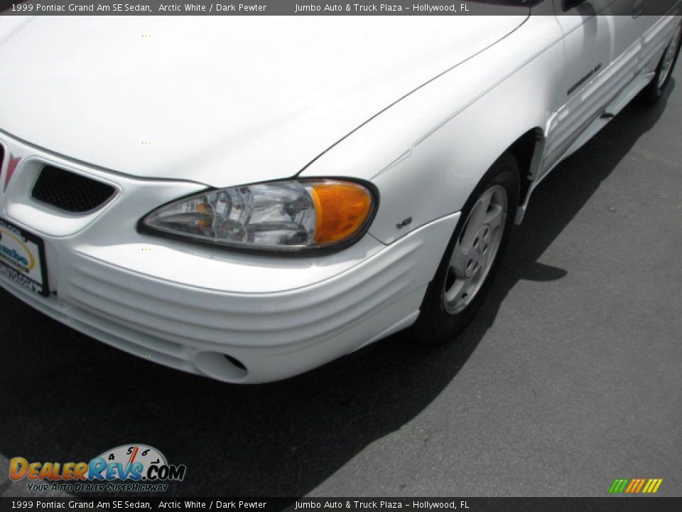 1999 Pontiac Grand Am SE Sedan Arctic White / Dark Pewter Photo #4