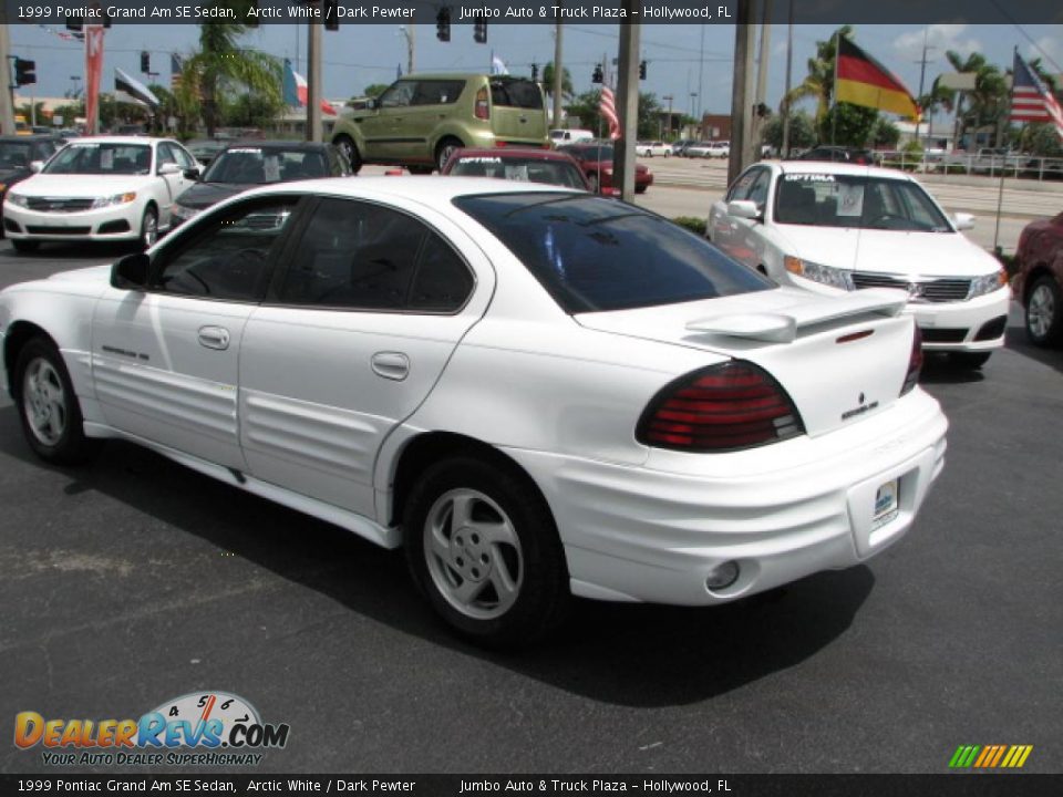 1999 Pontiac Grand Am SE Sedan Arctic White / Dark Pewter Photo #6