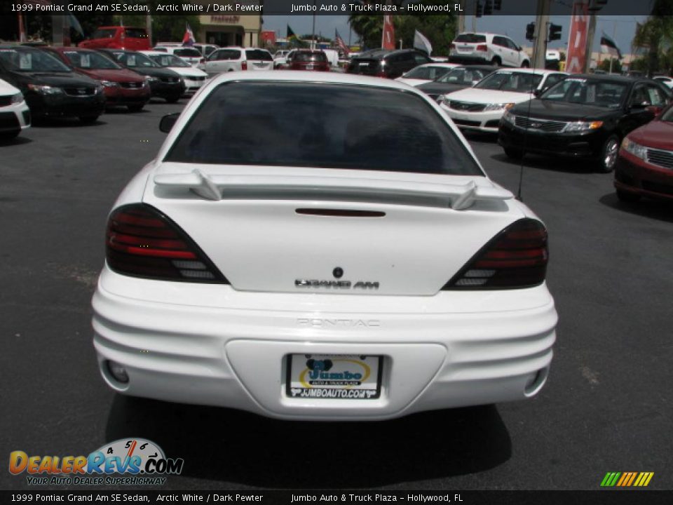 1999 Pontiac Grand Am SE Sedan Arctic White / Dark Pewter Photo #7