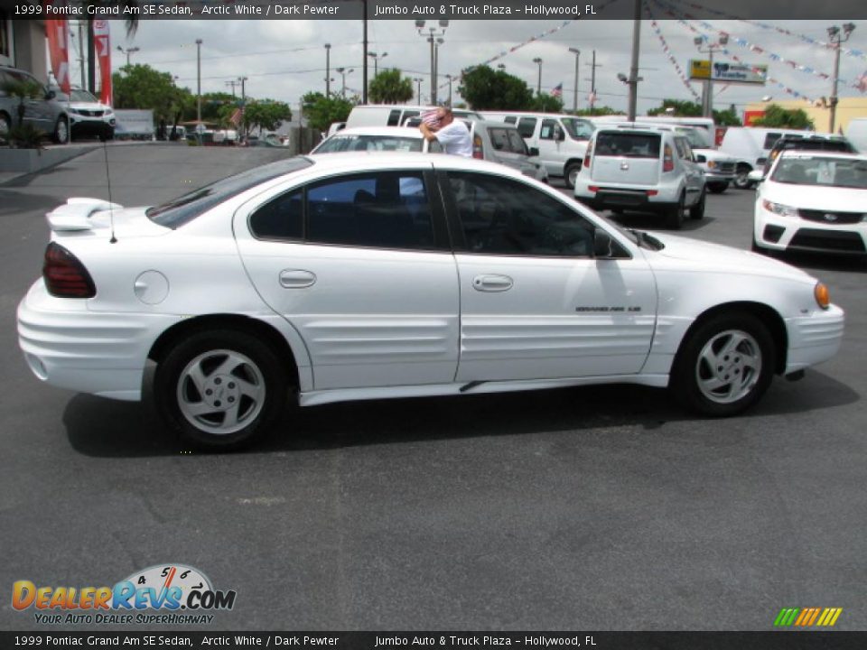 1999 Pontiac Grand Am SE Sedan Arctic White / Dark Pewter Photo #9