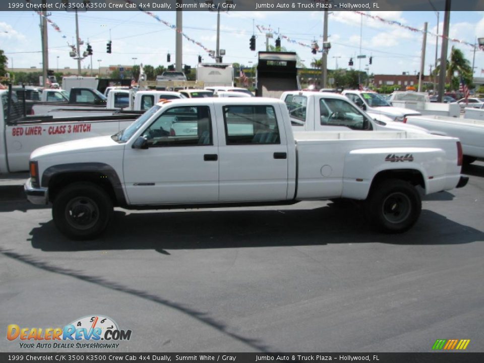 1999 Chevrolet C/K 3500 K3500 Crew Cab 4x4 Dually Summit White / Gray Photo #1