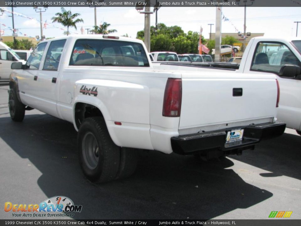 1999 Chevrolet C/K 3500 K3500 Crew Cab 4x4 Dually Summit White / Gray Photo #3