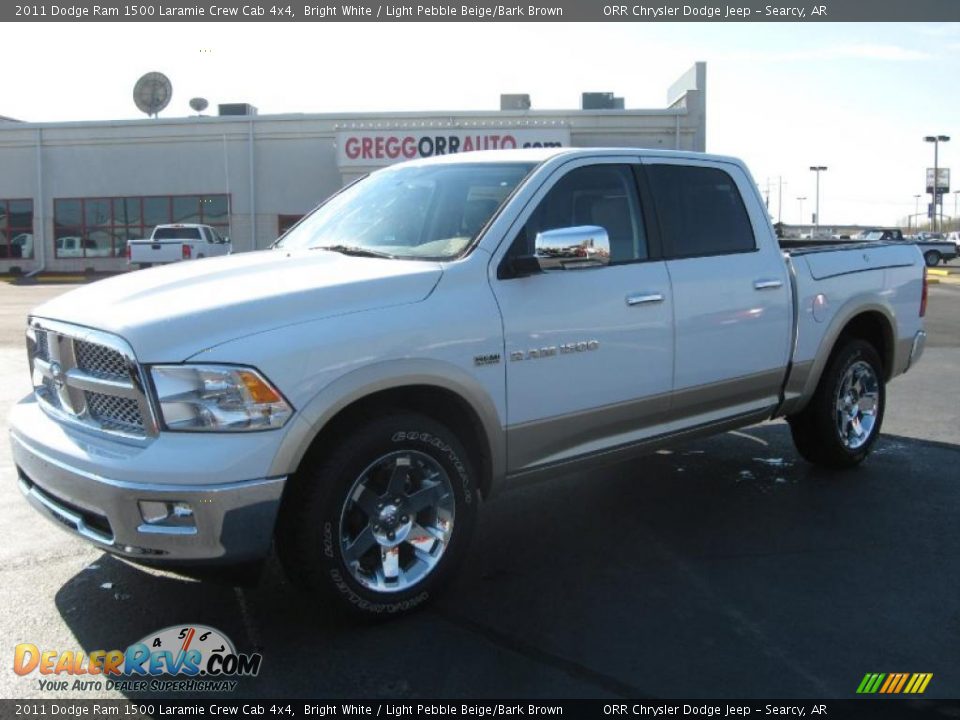 2011 Dodge Ram 1500 Laramie Crew Cab 4x4 Bright White / Light Pebble Beige/Bark Brown Photo #1