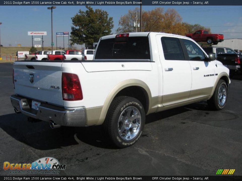 2011 Dodge Ram 1500 Laramie Crew Cab 4x4 Bright White / Light Pebble Beige/Bark Brown Photo #4