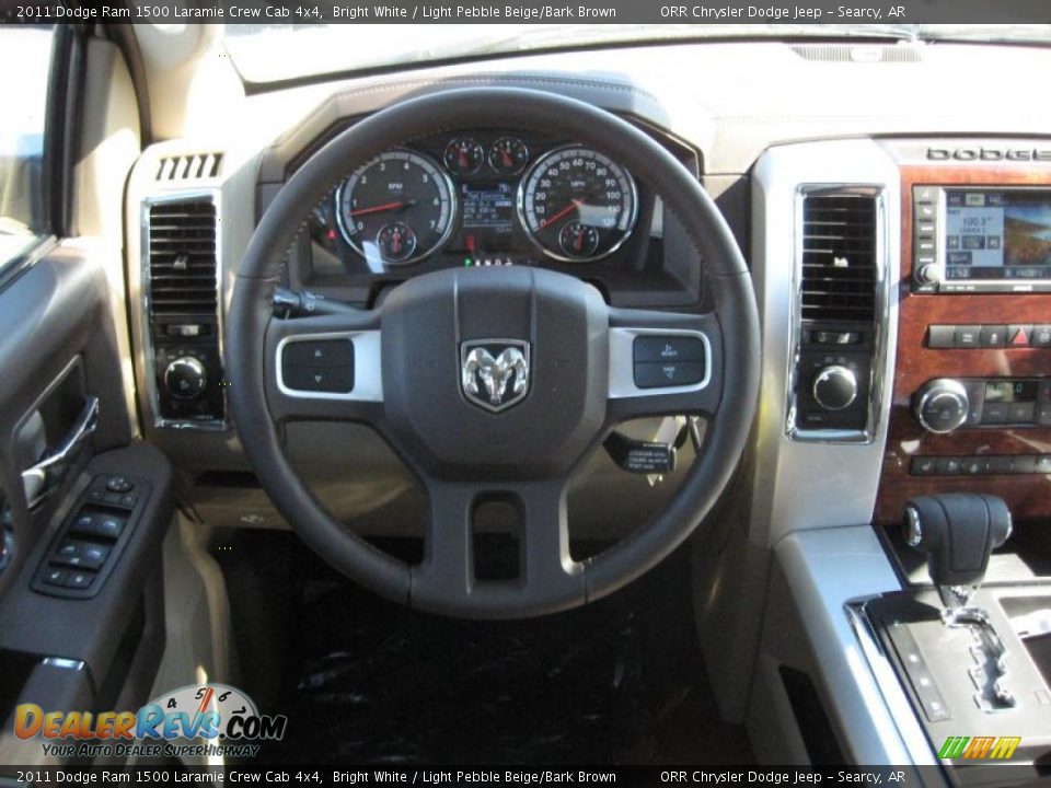 2011 Dodge Ram 1500 Laramie Crew Cab 4x4 Bright White / Light Pebble Beige/Bark Brown Photo #7