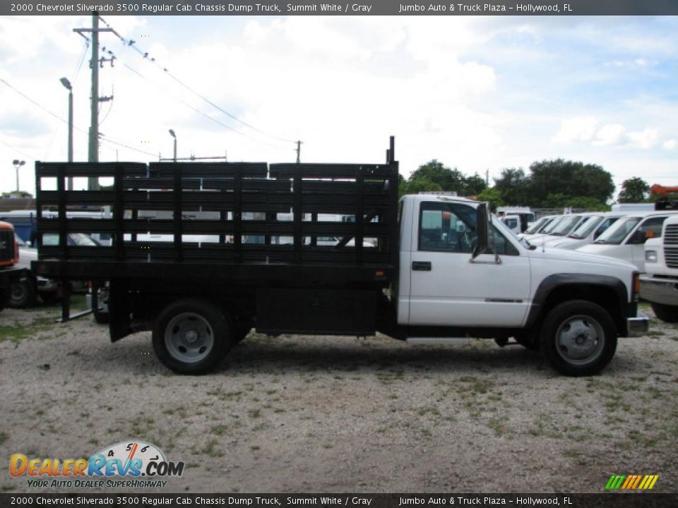 2000 Chevrolet Silverado 3500 Regular Cab Chassis Dump Truck Summit White / Gray Photo #2