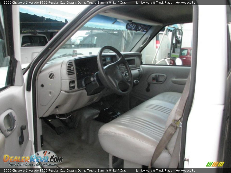 Gray Interior - 2000 Chevrolet Silverado 3500 Regular Cab Chassis Dump Truck Photo #8