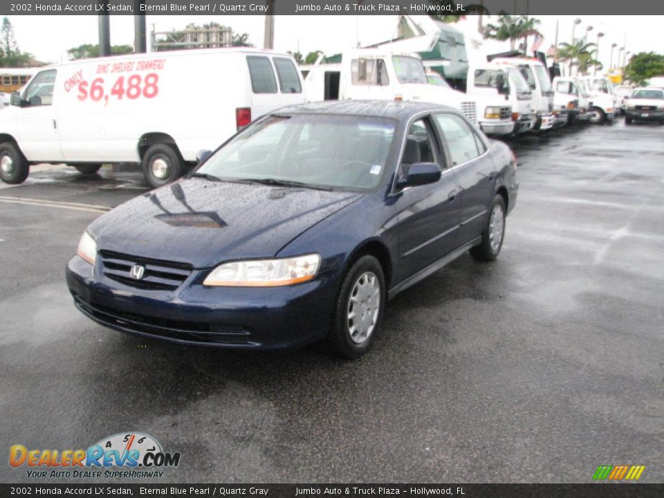 2002 Honda Accord LX Sedan Eternal Blue Pearl / Quartz Gray Photo #4