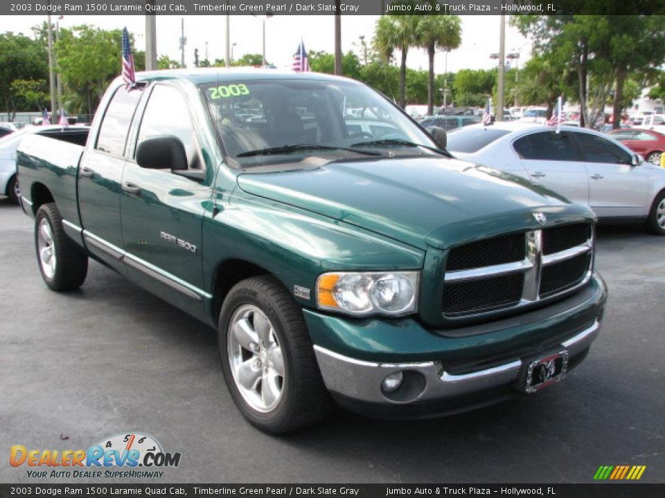 2003 Dodge Ram 1500 Laramie Quad Cab Timberline Green Pearl / Dark Slate Gray Photo #1