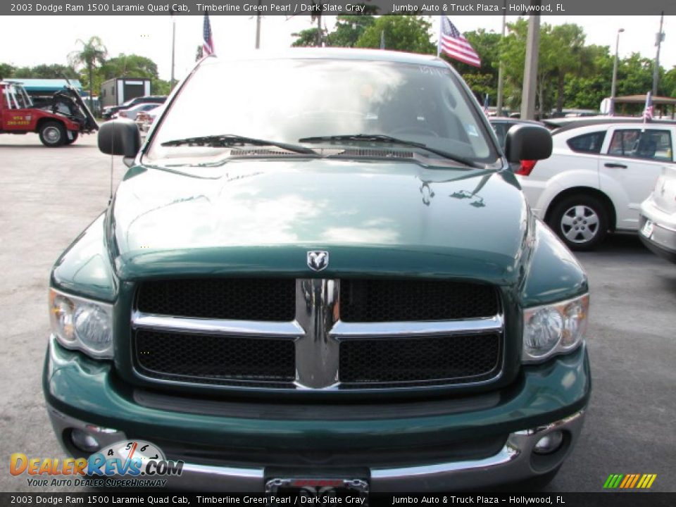 2003 Dodge Ram 1500 Laramie Quad Cab Timberline Green Pearl / Dark Slate Gray Photo #3