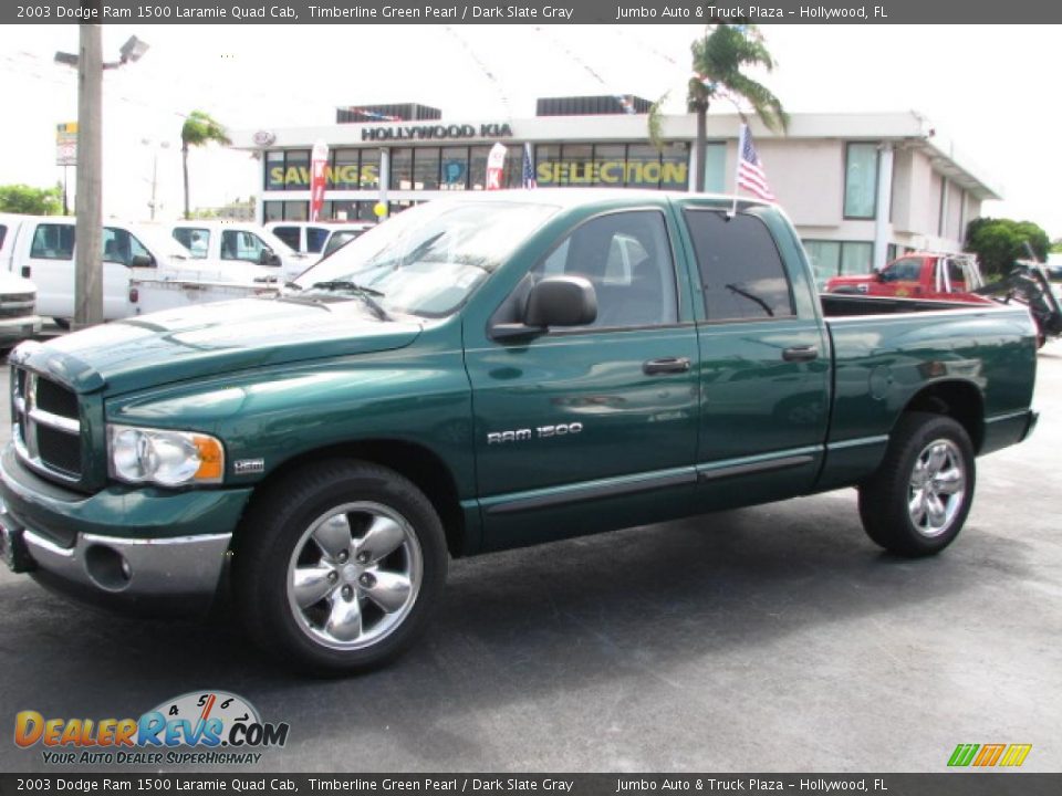 2003 Dodge Ram 1500 Laramie Quad Cab Timberline Green Pearl / Dark Slate Gray Photo #5