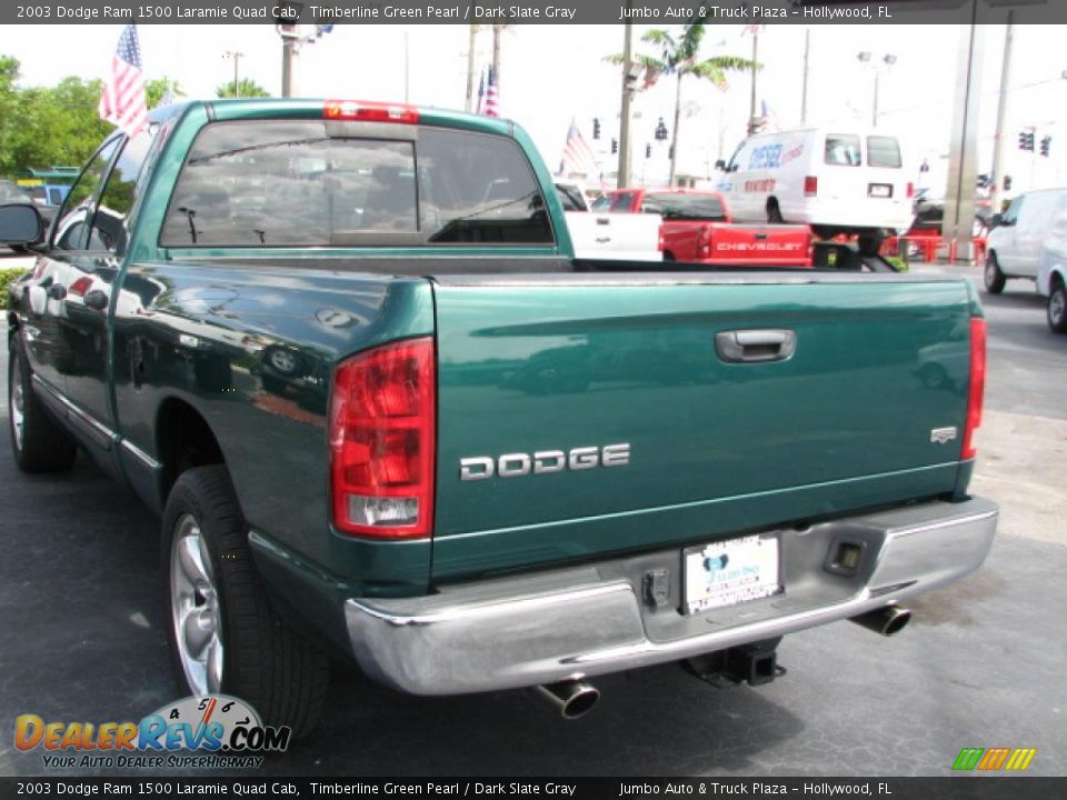 2003 Dodge Ram 1500 Laramie Quad Cab Timberline Green Pearl / Dark Slate Gray Photo #7