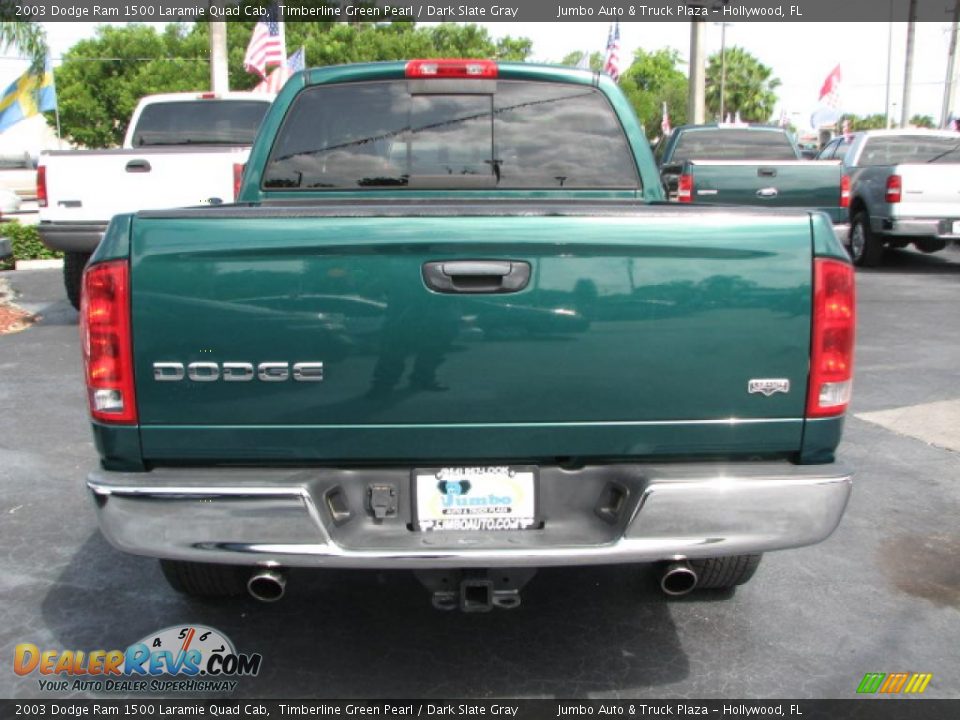 2003 Dodge Ram 1500 Laramie Quad Cab Timberline Green Pearl / Dark Slate Gray Photo #8