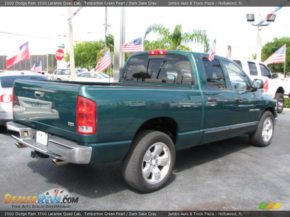 2003 Dodge Ram 1500 Laramie Quad Cab Timberline Green Pearl / Dark Slate Gray Photo #11