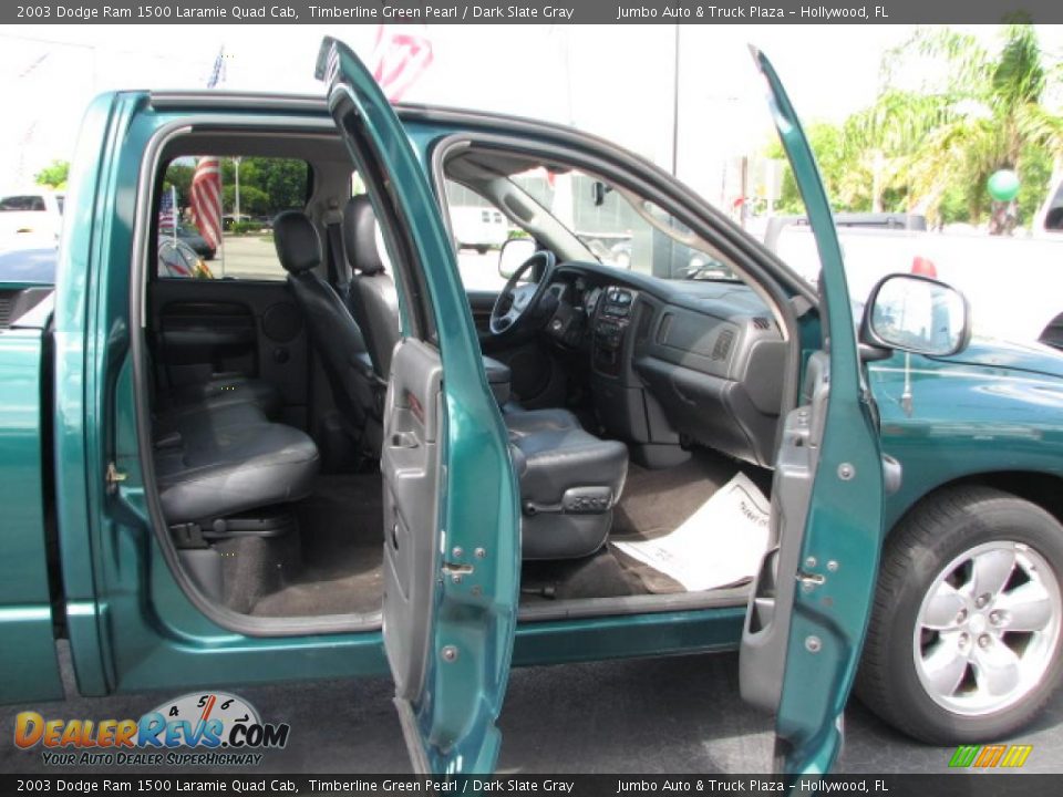 2003 Dodge Ram 1500 Laramie Quad Cab Timberline Green Pearl / Dark Slate Gray Photo #13