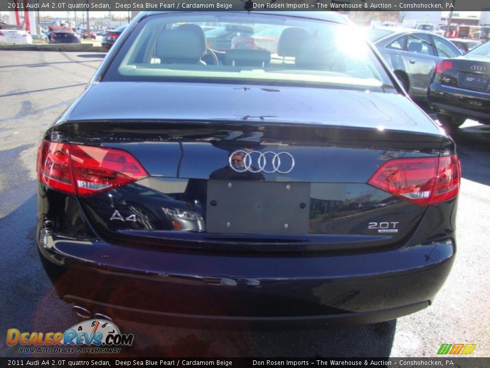 2011 Audi A4 2.0T quattro Sedan Deep Sea Blue Pearl / Cardamom Beige Photo #8