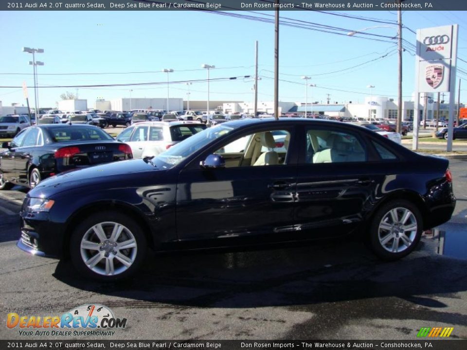 2011 Audi A4 2.0T quattro Sedan Deep Sea Blue Pearl / Cardamom Beige Photo #10