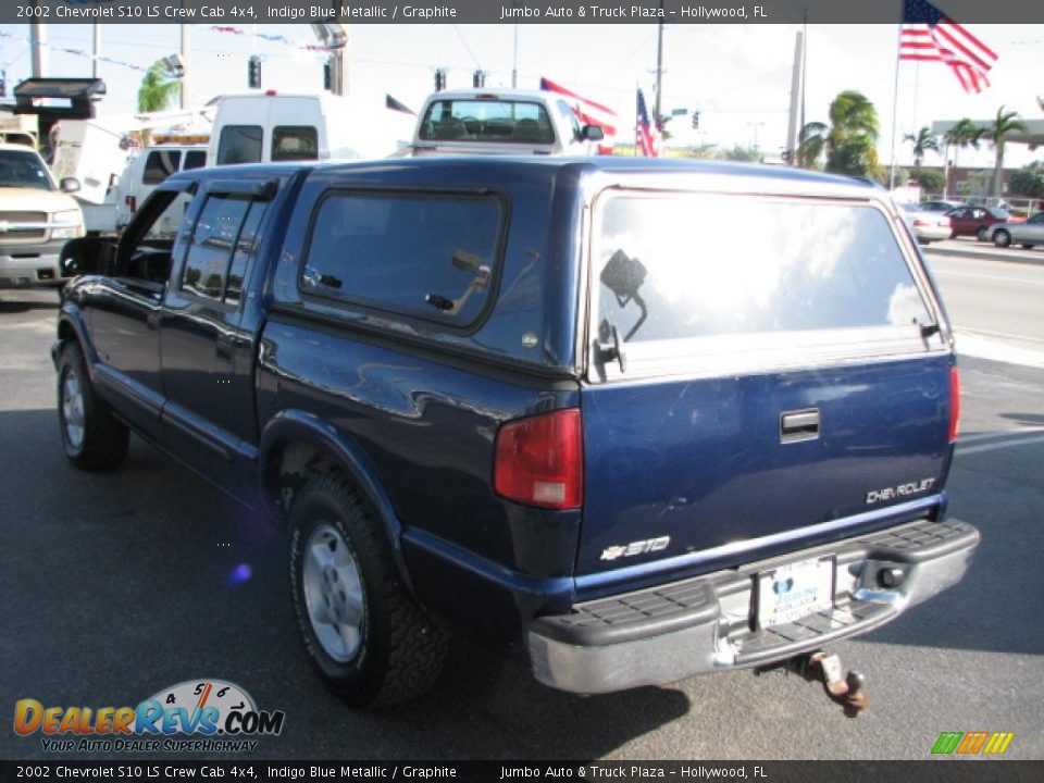 2002 Chevrolet S10 LS Crew Cab 4x4 Indigo Blue Metallic / Graphite Photo #5