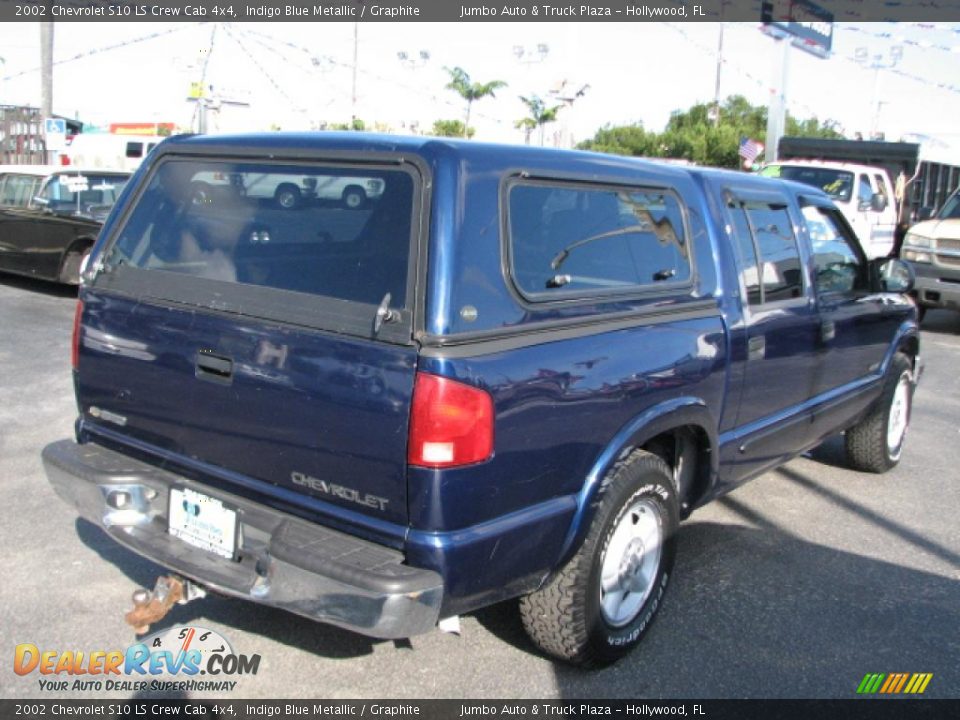 2002 Chevrolet S10 LS Crew Cab 4x4 Indigo Blue Metallic / Graphite Photo #7