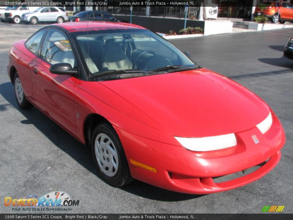 1998 Saturn S Series SC1 Coupe Bright Red / Black/Gray Photo #1