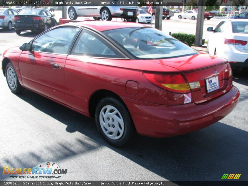 1998 Saturn S Series SC1 Coupe Bright Red / Black/Gray Photo #2