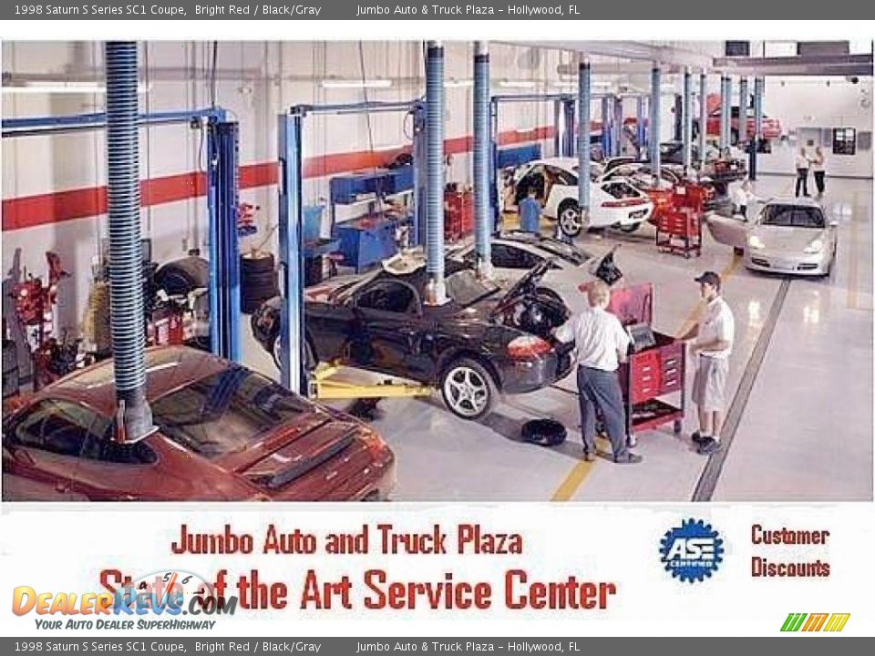 1998 Saturn S Series SC1 Coupe Bright Red / Black/Gray Photo #15