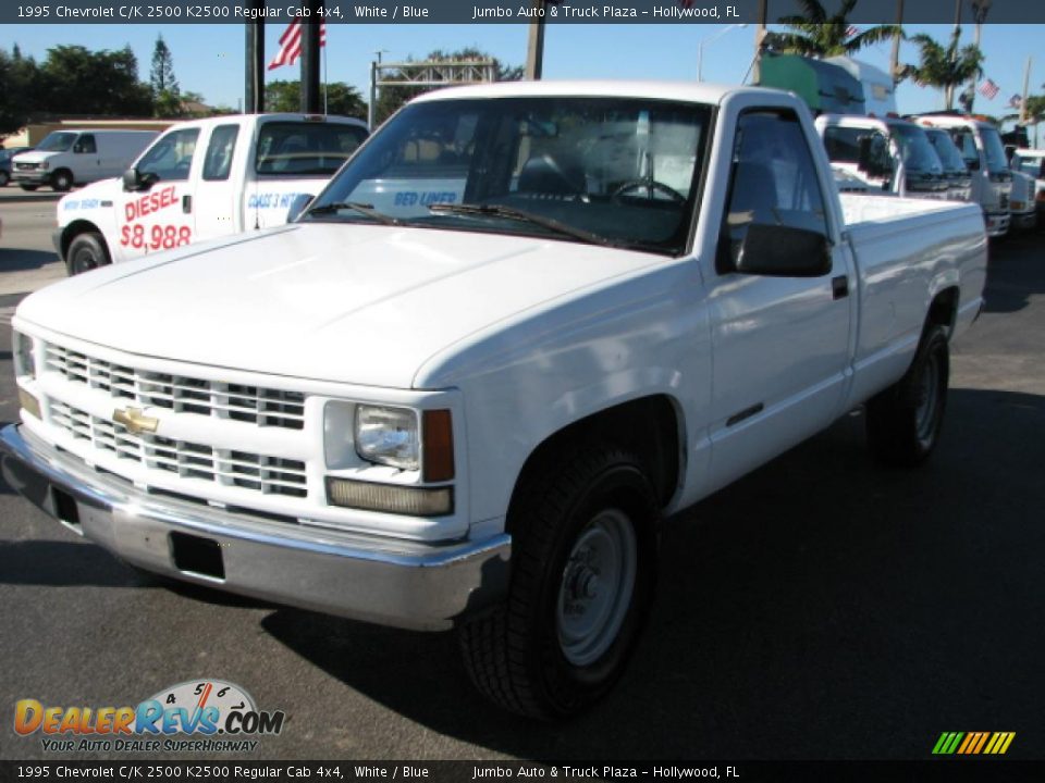 1995 Chevrolet C/K 2500 K2500 Regular Cab 4x4 White / Blue Photo #3