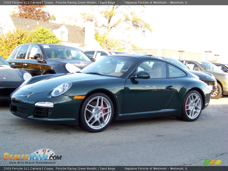 2009 Porsche 911 Carrera S Coupe Porsche Racing Green Metallic / Sand Beige Photo #1