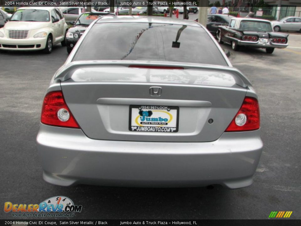 2004 Honda Civic EX Coupe Satin Silver Metallic / Black Photo #8