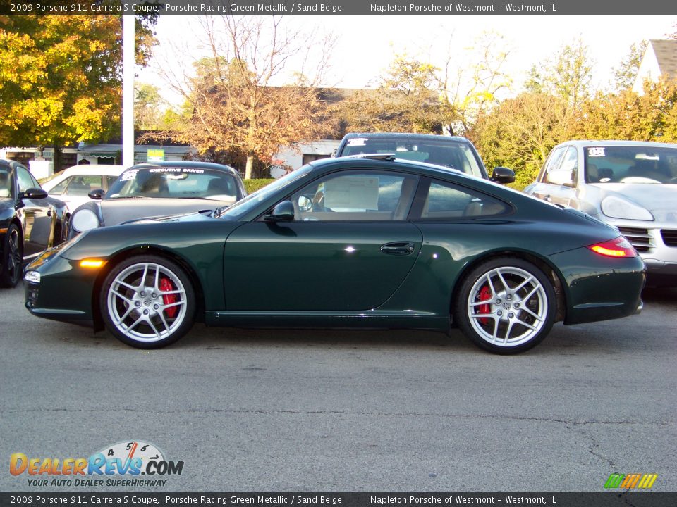 2009 Porsche 911 Carrera S Coupe Porsche Racing Green Metallic / Sand Beige Photo #2