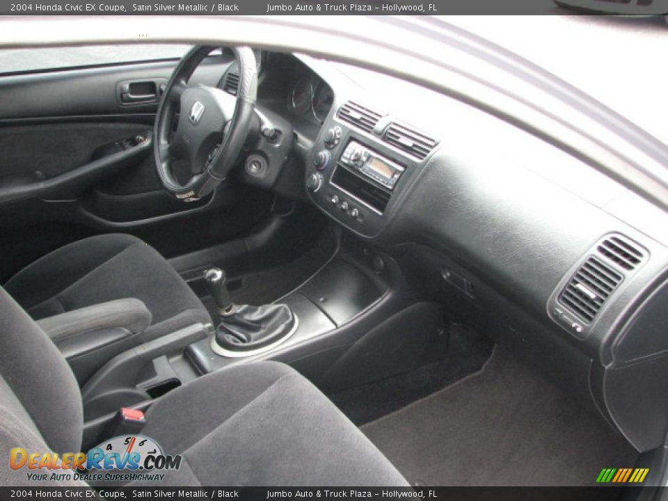 Black Interior 2004 Honda Civic Ex Coupe Photo 13