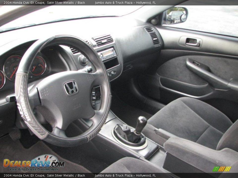 Black Interior - 2004 Honda Civic EX Coupe Photo #17