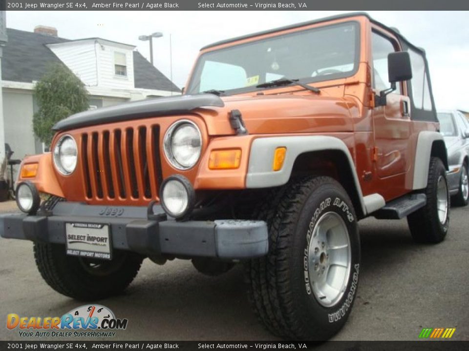 2001 Jeep Wrangler SE 4x4 Amber Fire Pearl / Agate Black Photo #1