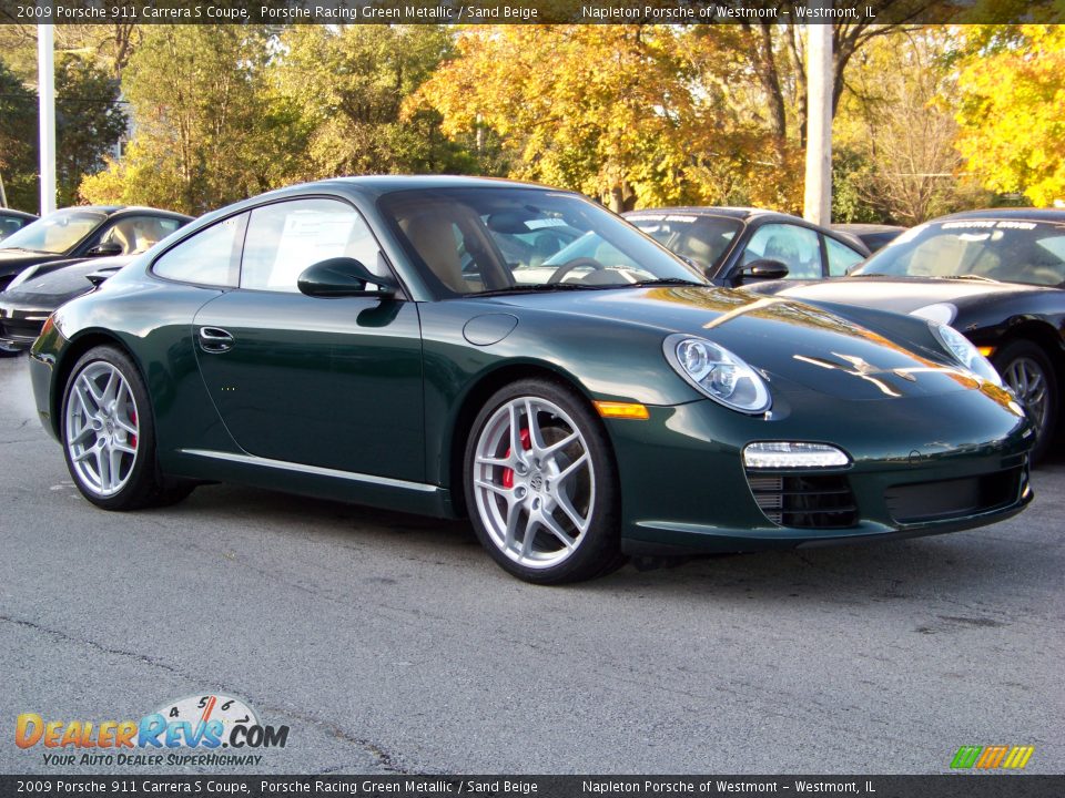 2009 Porsche 911 Carrera S Coupe Porsche Racing Green Metallic / Sand Beige Photo #4