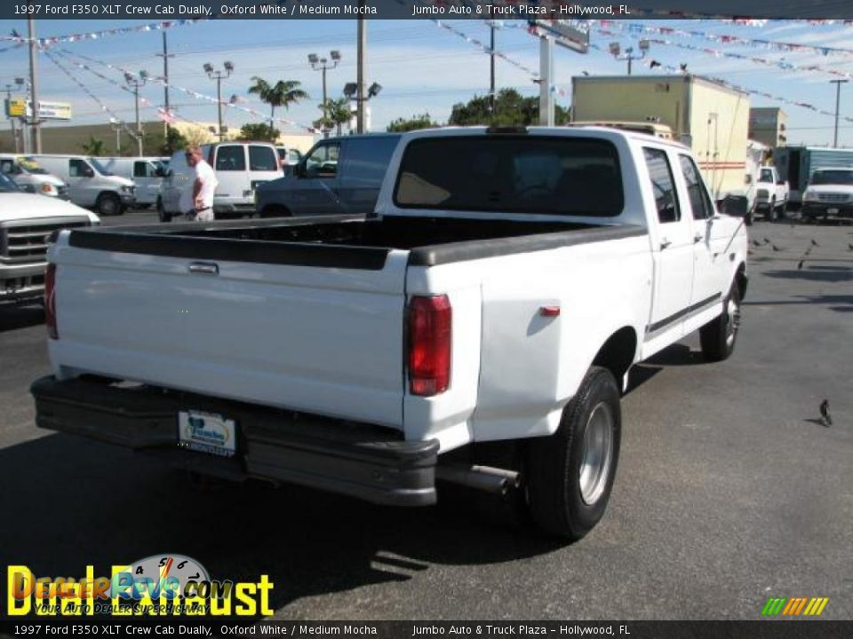 1997 Ford F350 XLT Crew Cab Dually Oxford White / Medium Mocha Photo #7