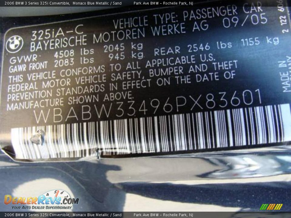 2006 BMW 3 Series 325i Convertible Monaco Blue Metallic / Sand Photo #31