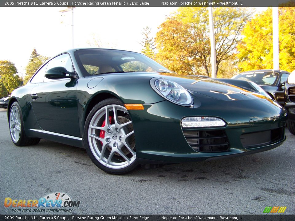 2009 Porsche 911 Carrera S Coupe Porsche Racing Green Metallic / Sand Beige Photo #28