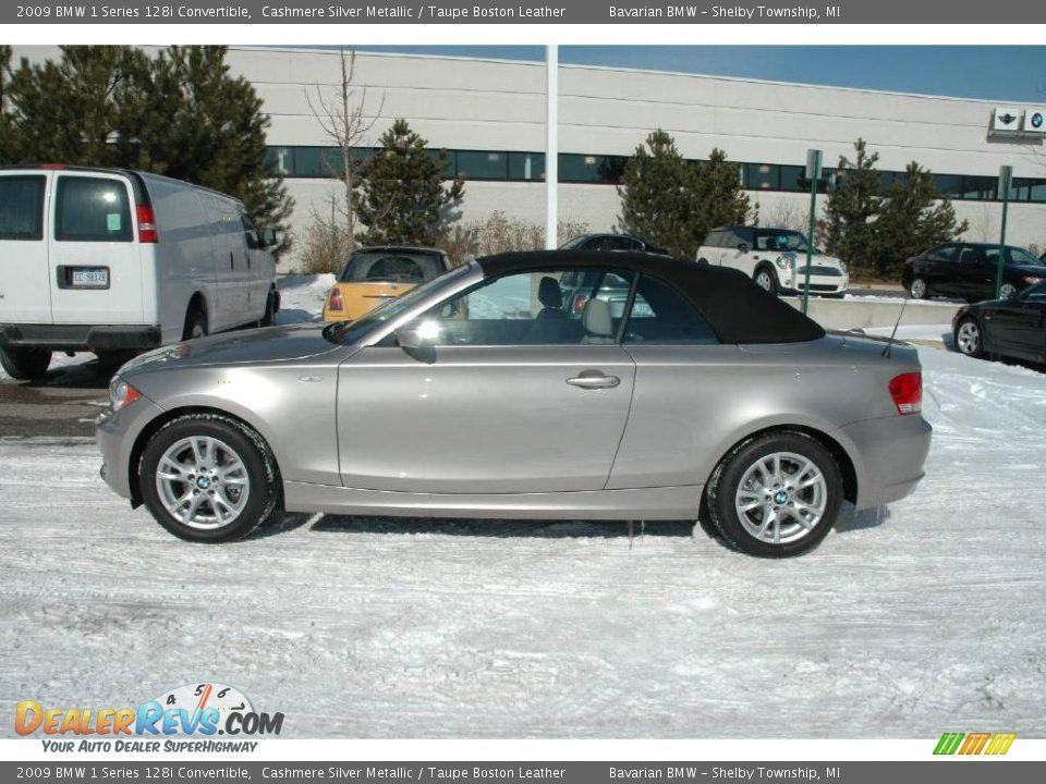 2009 BMW 1 Series 128i Convertible Cashmere Silver Metallic / Taupe Boston Leather Photo #2