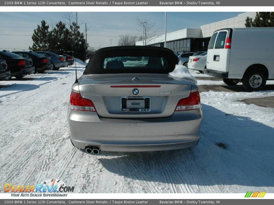 2009 BMW 1 Series 128i Convertible Cashmere Silver Metallic / Taupe Boston Leather Photo #4