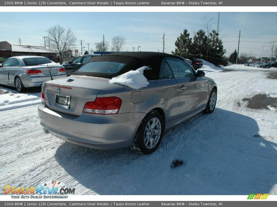 2009 BMW 1 Series 128i Convertible Cashmere Silver Metallic / Taupe Boston Leather Photo #5