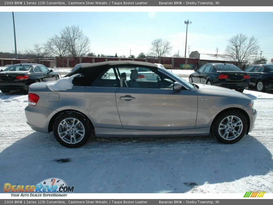 2009 BMW 1 Series 128i Convertible Cashmere Silver Metallic / Taupe Boston Leather Photo #6