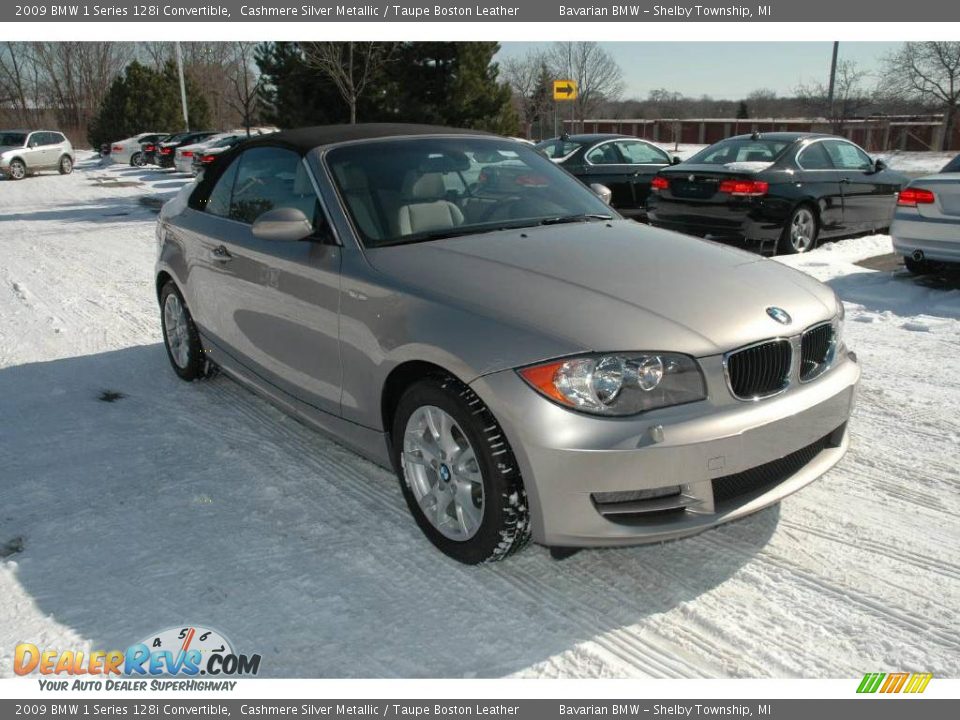 2009 BMW 1 Series 128i Convertible Cashmere Silver Metallic / Taupe Boston Leather Photo #7