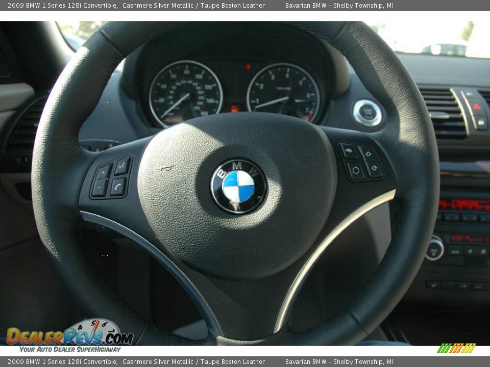2009 BMW 1 Series 128i Convertible Cashmere Silver Metallic / Taupe Boston Leather Photo #16